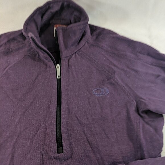 Icebreaker Sport 320 Women XS Merino Purple 1/4 Zip Long Sleeve Shirt Sweater - Picture 5 of 13